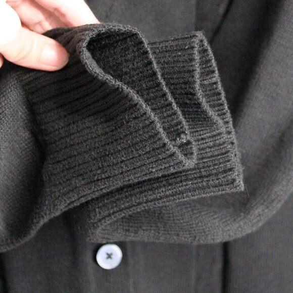 Banana Republic Factory Black V-Neck Lightweight Cable Knit Midi Cardigan Sz L - Picture 5 of 10